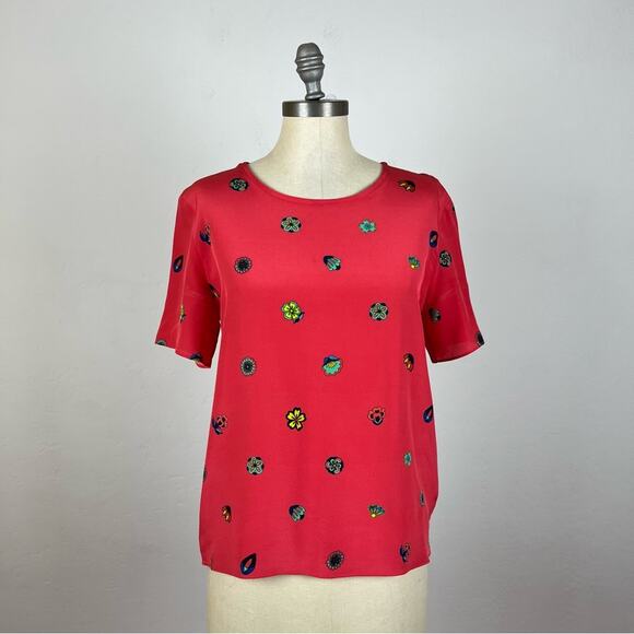 Paul Smith Red Floral Silk Blouse - Picture 1 of 11
